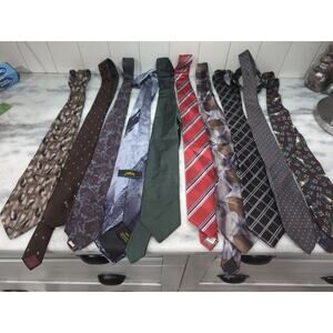 Bulk Neck Tie Lot 4, 10 Men's Ties Bundle, Assorted Patterns, Wholesale Tie Pack